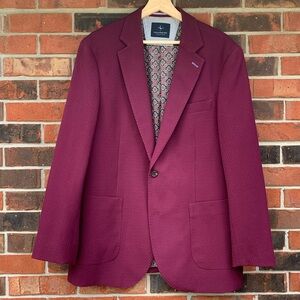 TAILORBYRD Burgundy Textured Sport Coat